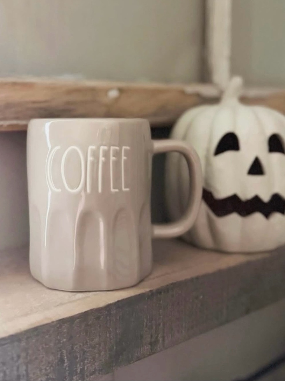🆕 Rae Dunn "COFFEE" Neutral Beige Ceramic Mug!